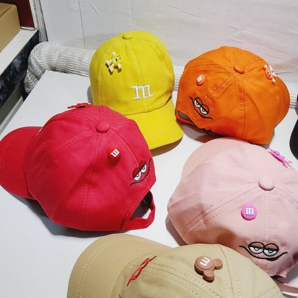 Boys&Girls "M" Caps With Cartoon Figures Eyes Embroidery Breathable Adjustable - Picture 6 of 12